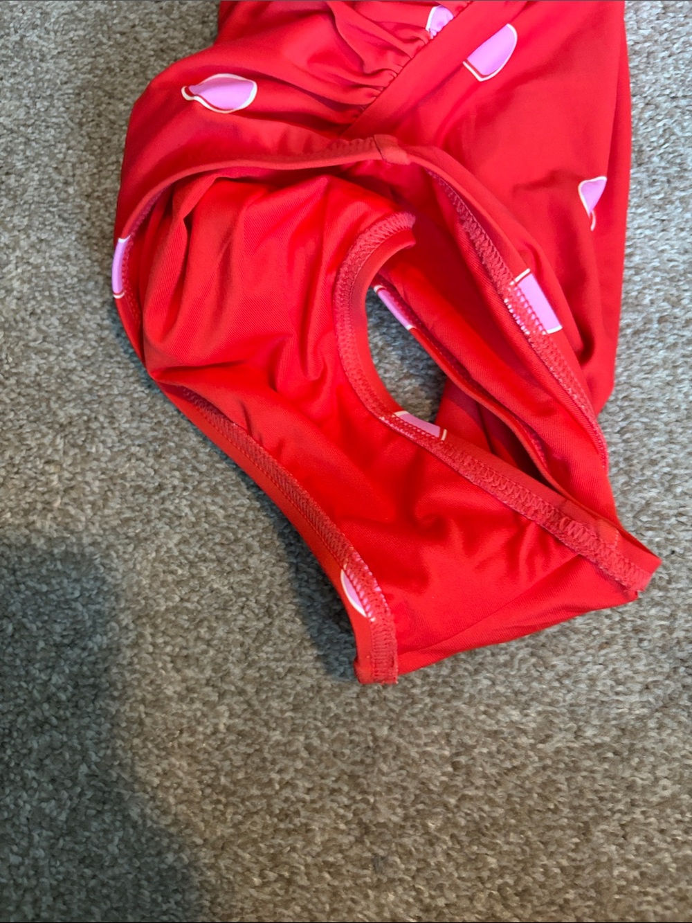 kate spade goji berry Red One-Piece Swimsuit with Pink Polka Dots size small - Picture 8 of 10